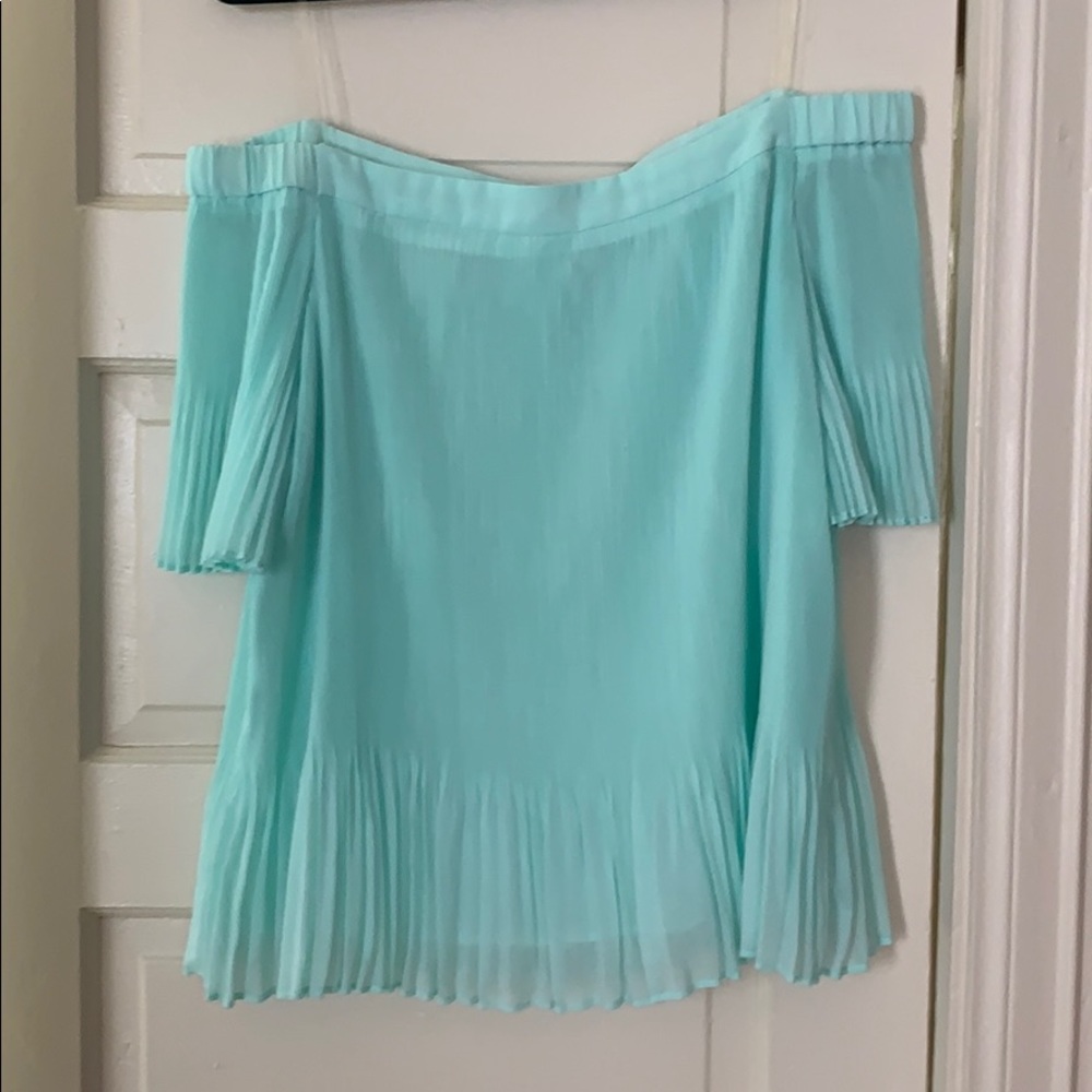 Off shoulder blue top